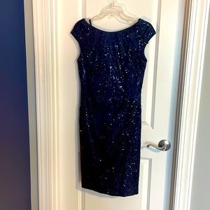 Elegant Maggy London dress with ruching on side - great for parties or events.